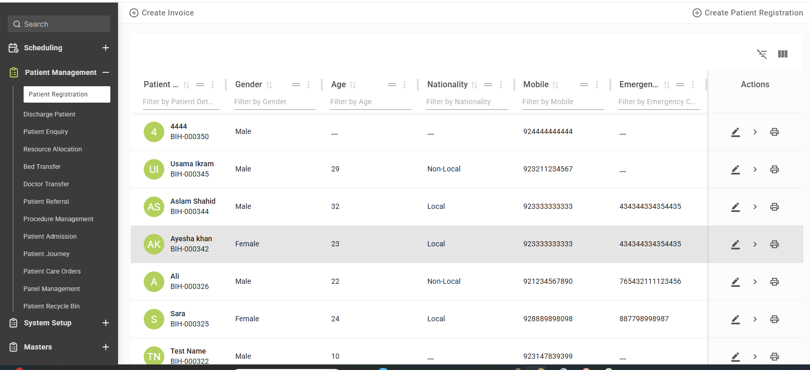 Buch International Hospital - ERP System - Healthcare case study screenshot showing React.js and Next.js frontend implementation